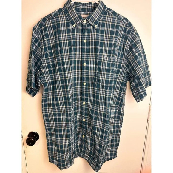 Carhartt Blue Plaid Short-Sleeve Button-Up – Men’s Size Large #0481 - Picture 2 of 10